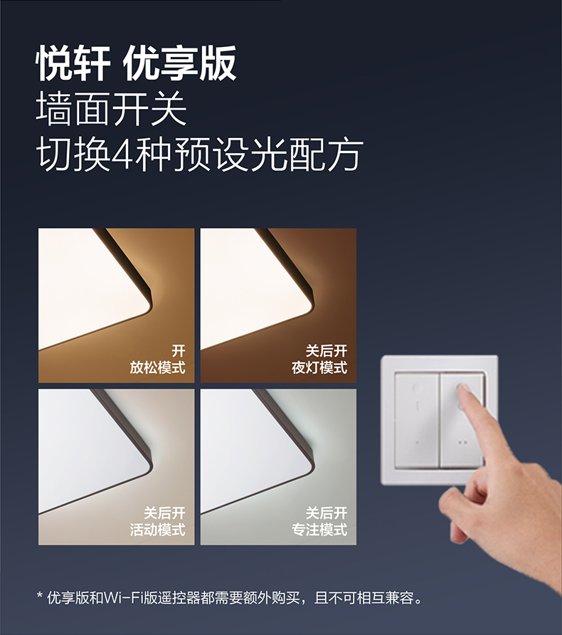 Philips Yuexuan rectangular ceiling lamp with 80w variable light Specification image