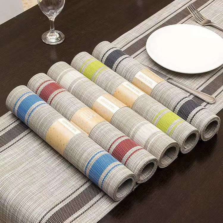European minimalist style 30*225 new striped table flag restaurant and hotel decoration, heat insulation, anti-slip and washable placemats Item Picture