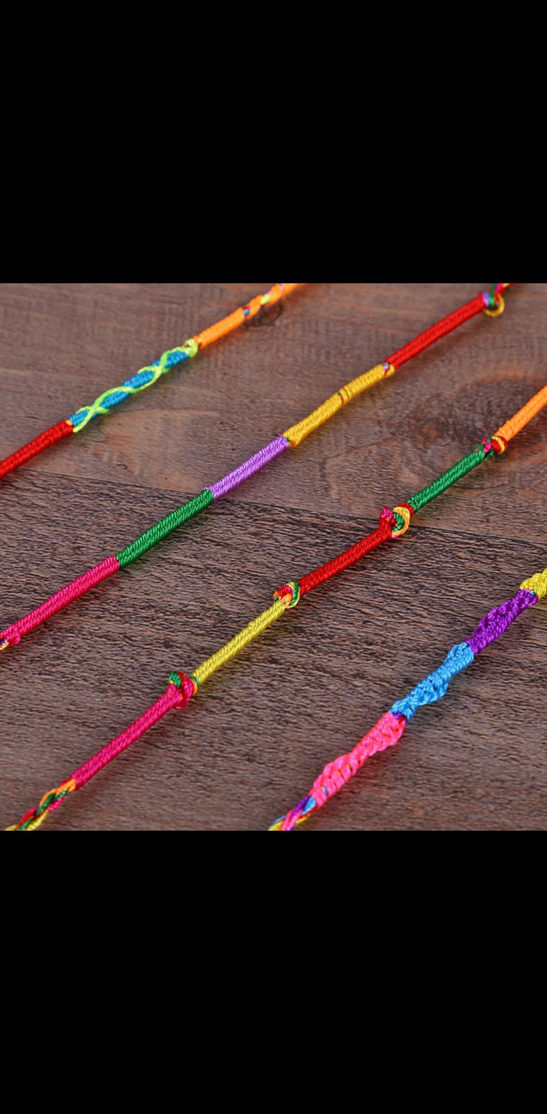 端午节五彩手链白底实物图