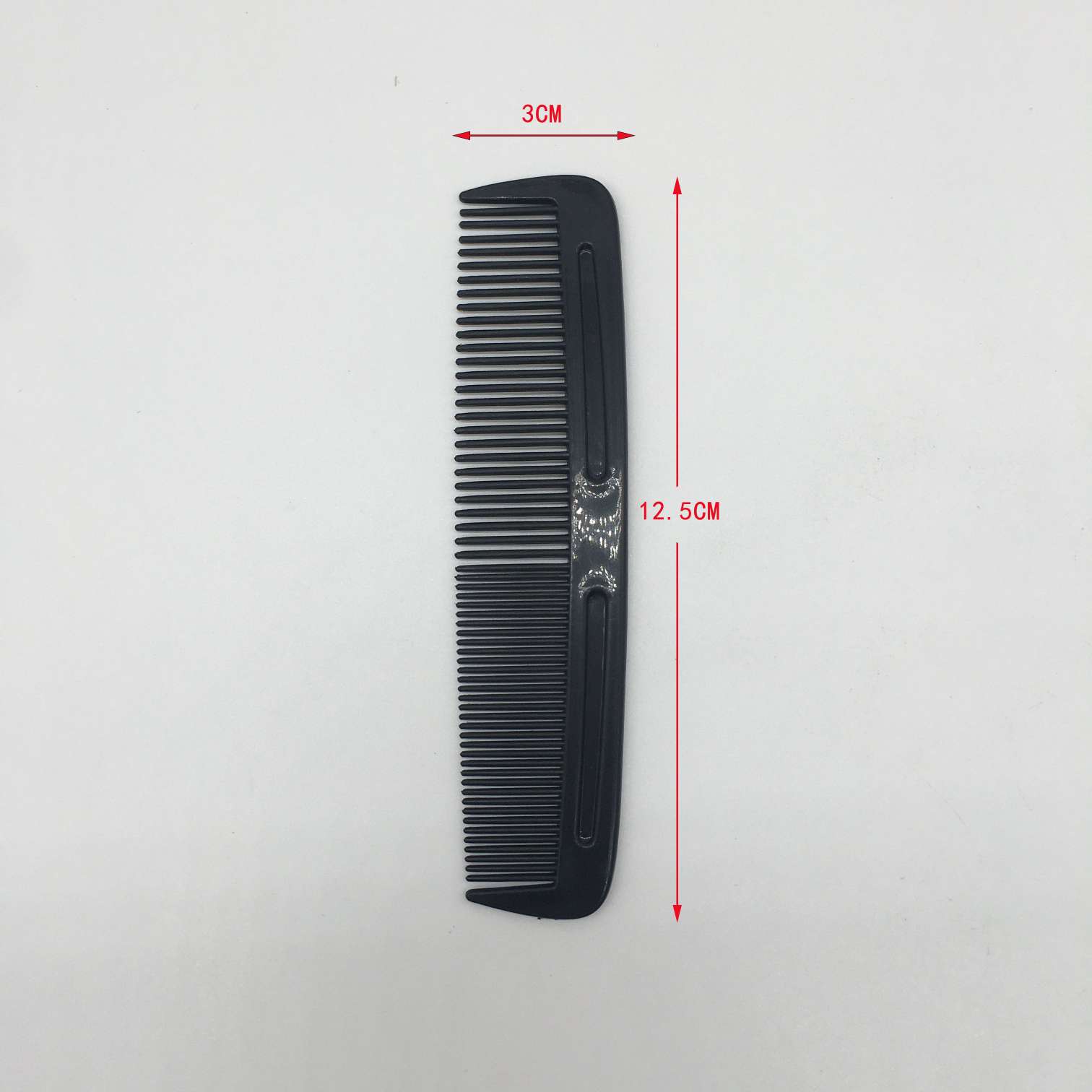 Venta directa de fábrica grosor regla de dos puntas peine de pelo de plástico doméstico negro peine de pelo herramientas de pelo accesorios de pelo 369 details Picture