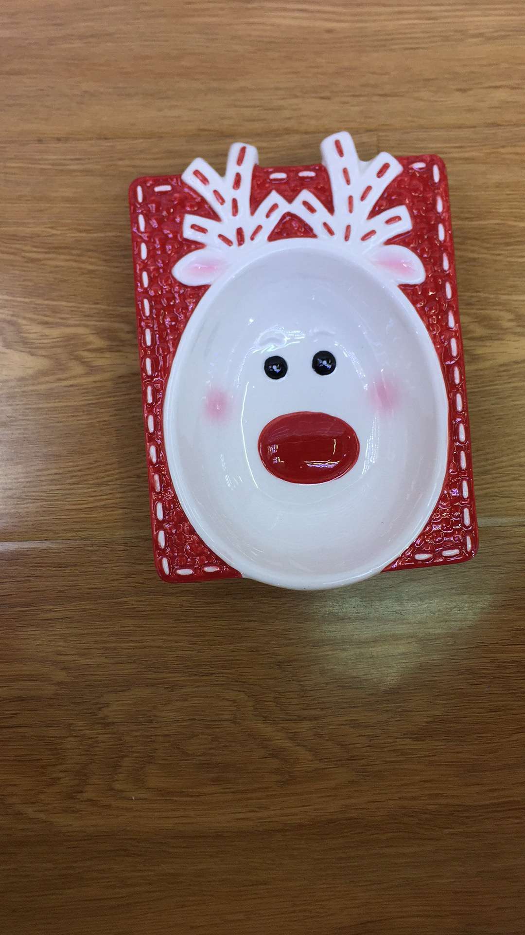 Ceramic Christmas plate deer