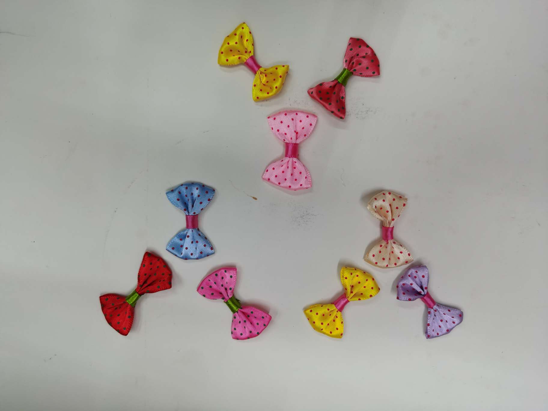 8-point polyester printed dot bow tie, hand-embroidered, cute decorative accessories, toy accessories, customizable