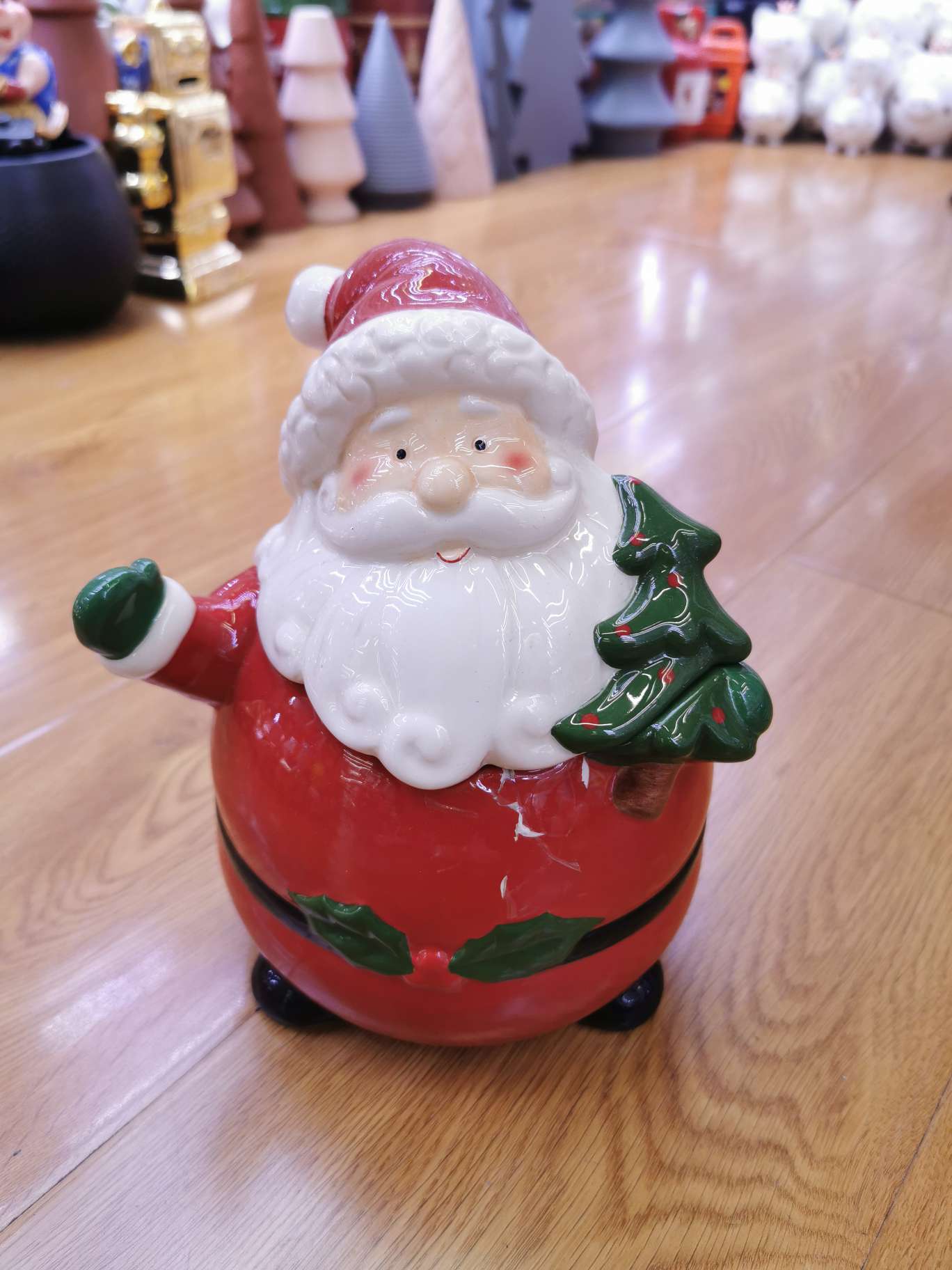Ceramic Christmas sugar bowl
