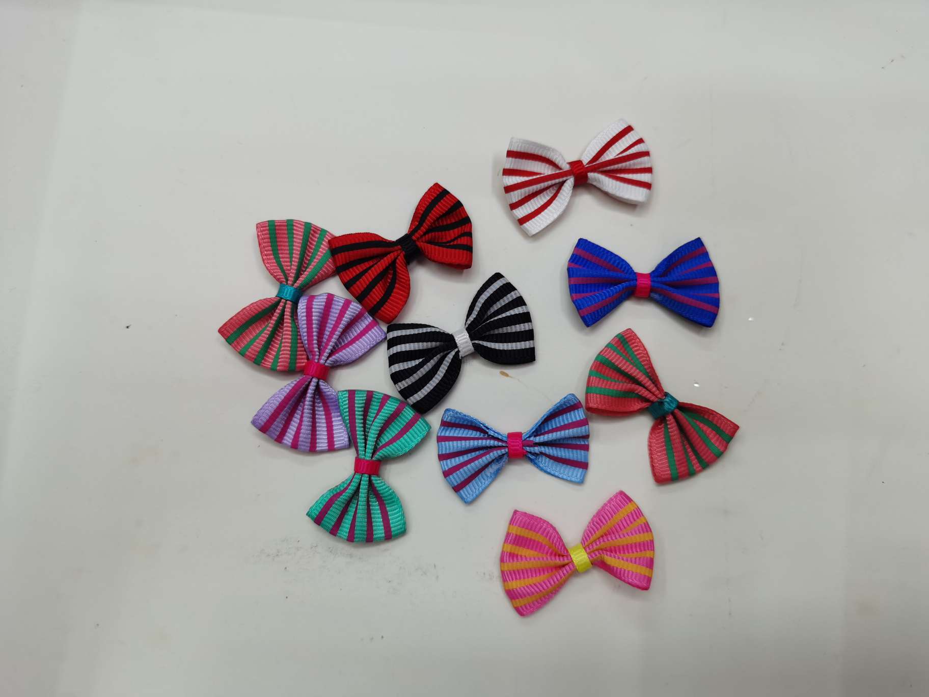 8分螺纹印五条领结 手工花 手打蝴蝶结 diy 饰品配件 玩具配件 定制