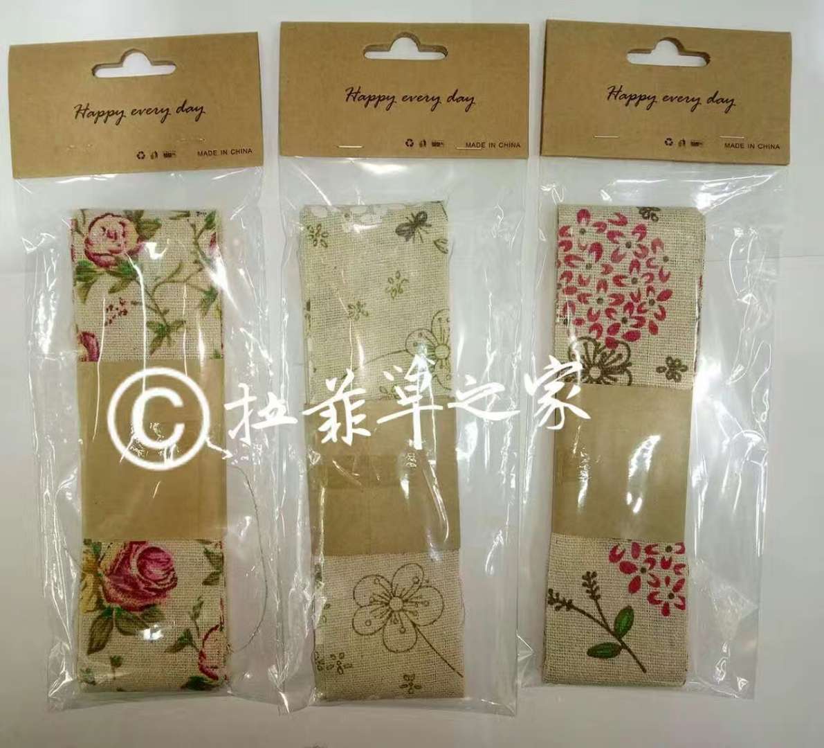 麻布带麻布卷蝴蝶结材料盒子圣诞节复活节装饰细节图