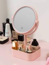 LED灯光可调节化妆镜厕所专用高清美丽方便使用 玻璃材质可爱风化妆镜