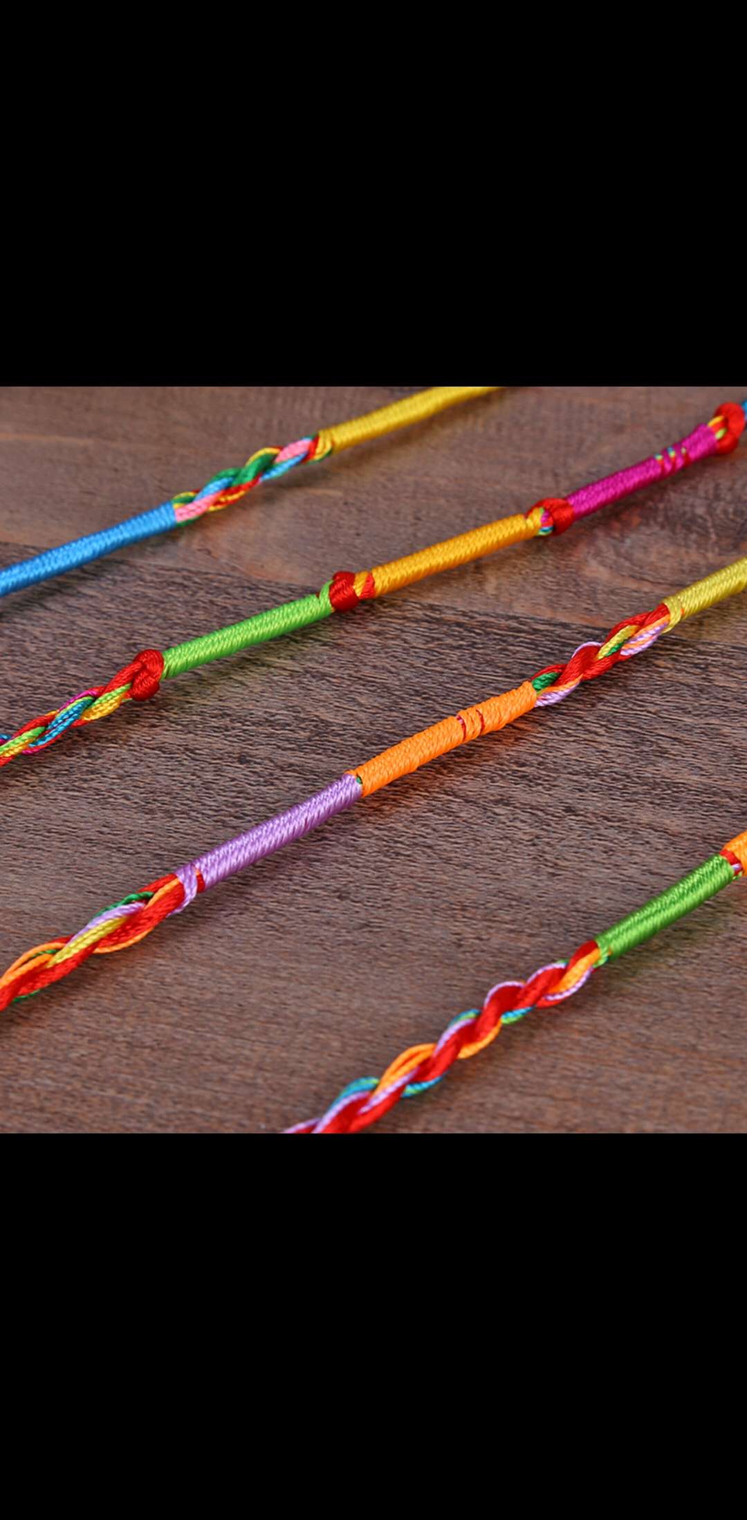 Colorful Dragon Boat Festival bracelet, purely hand-woven bracelet Specification image