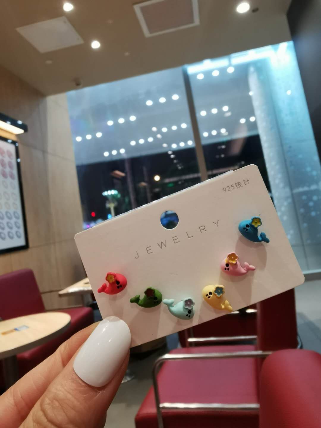 2020 new Korean confectionery color infatuations you dolphin earrings delicate versatile earrings products combination