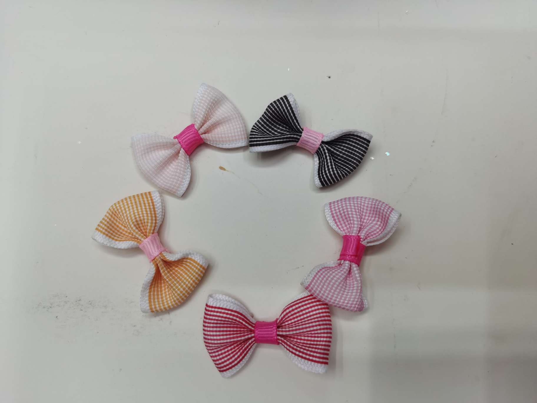 diy 8-point threaded fine check bow tie, hand-tied bow tie, handcrafted flower Japanese-style fresh accessory, toy accessory customization