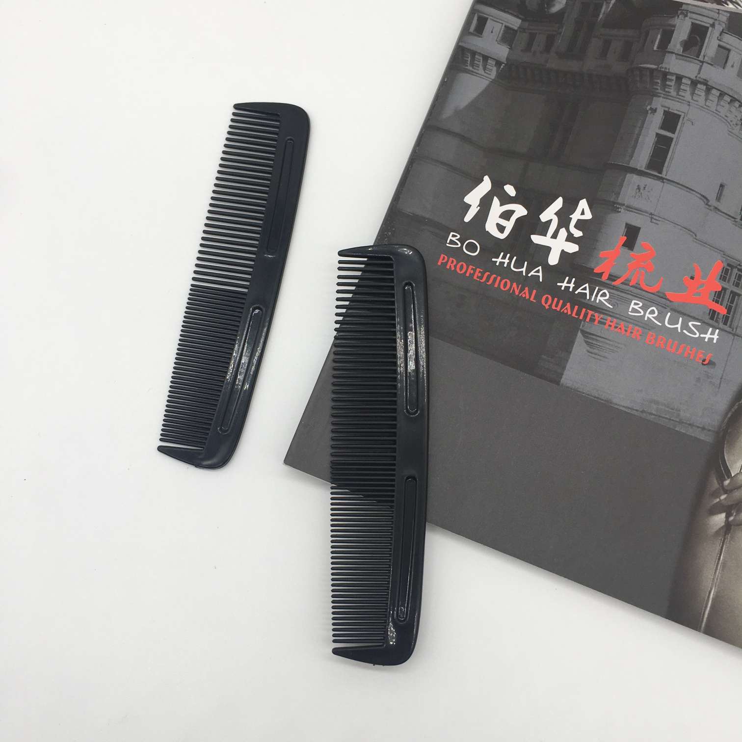 Venta directa de fábrica grosor regla de dos puntas peine de pelo de plástico doméstico negro peine de pelo herramientas de pelo accesorios de pelo 369