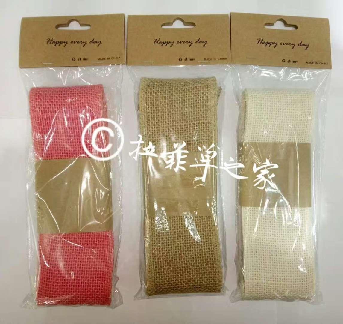 麻布带麻布卷蝴蝶结材料盒子圣诞节复活节装饰产品图
