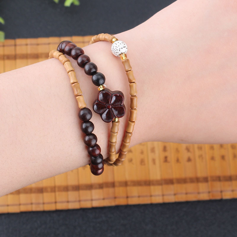 复古橄榄竹节红木酸枝佛珠手串女高档手链佛系中国风直播供货批发