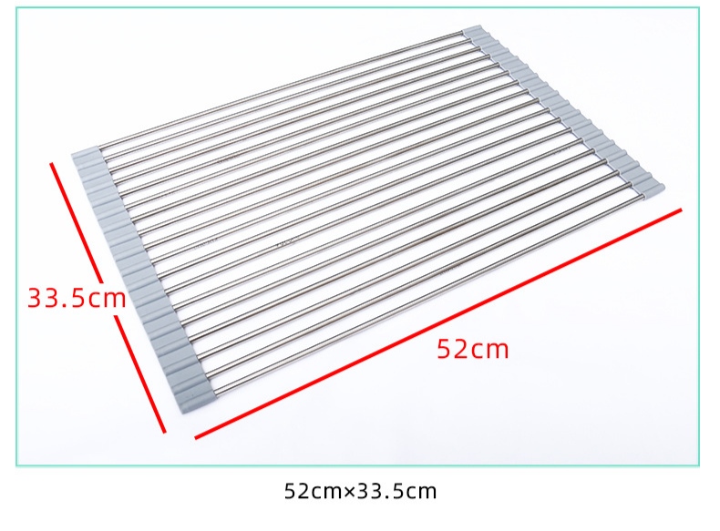 Off-The-Shelf Factory Direct Supply Of Cross-Border Rolling Curtain Sink Folding Drain Rack Can Be Rolled Folding Pool Silicone Storage Rack details Picture