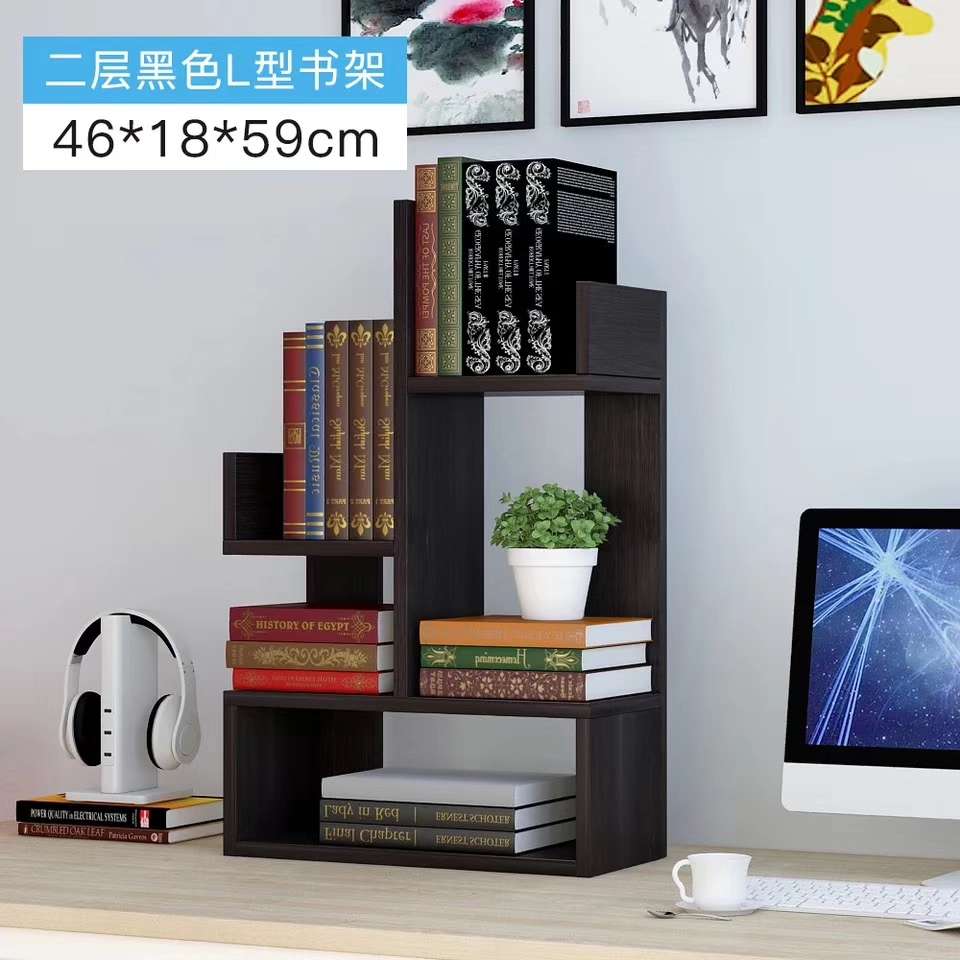 Simple bookshelf, small bookshelf for home and office, creative bookshelf for student dormitory, practical bookshelf A184 details Picture
