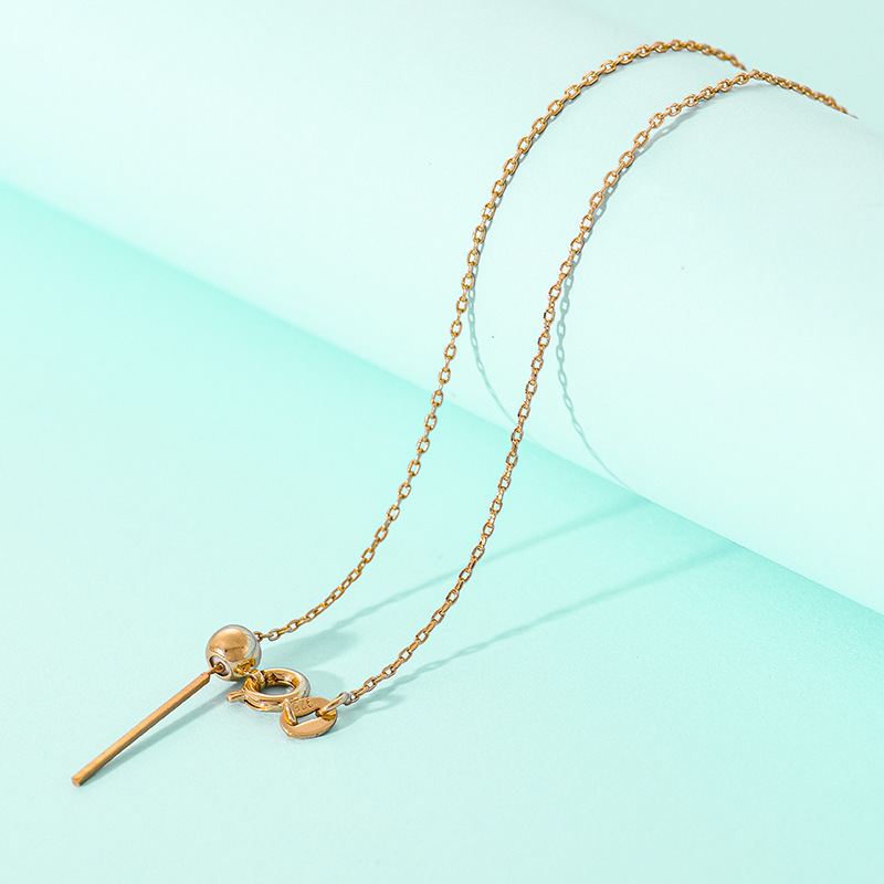 DIY饰品项链闪O十字链串珠针式路路通调节链万能链镀金锁骨链配链