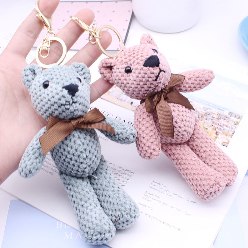 Cute cartoon bear bag pendants, fashionable car keychains, key chains, high-end pendants, couple gifts for men and women Item Picture