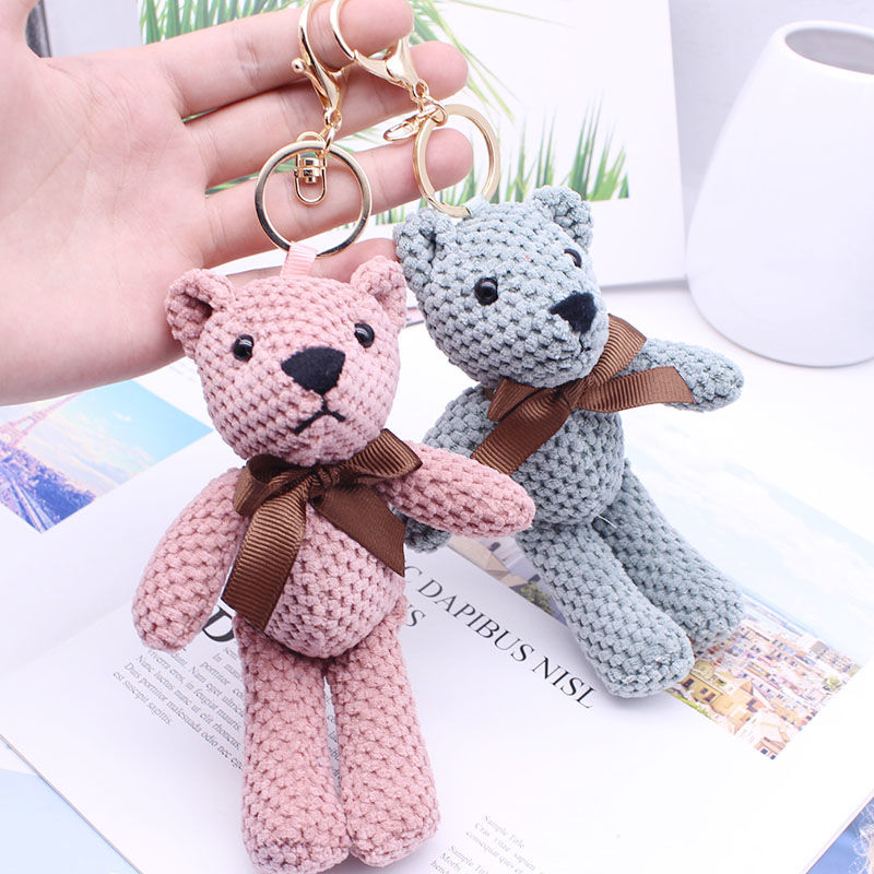 Cute cartoon bear bag pendants, fashionable car keychains, key chains, high-end pendants, couple gifts for men and women undefined