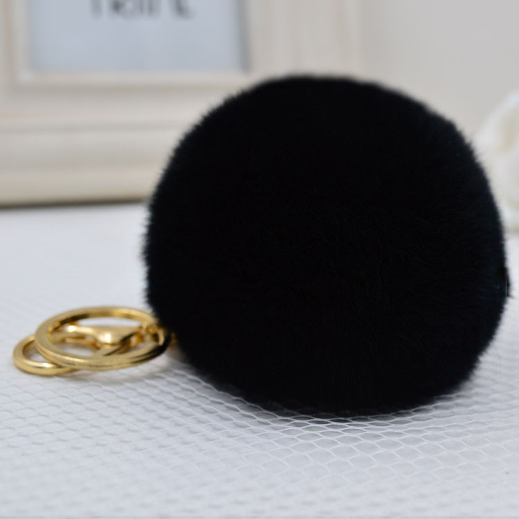 High-quality rex rabbit fur ball keychains, cute car keychains for ladies, bag pendants, fur ball pendants and gifts undefined