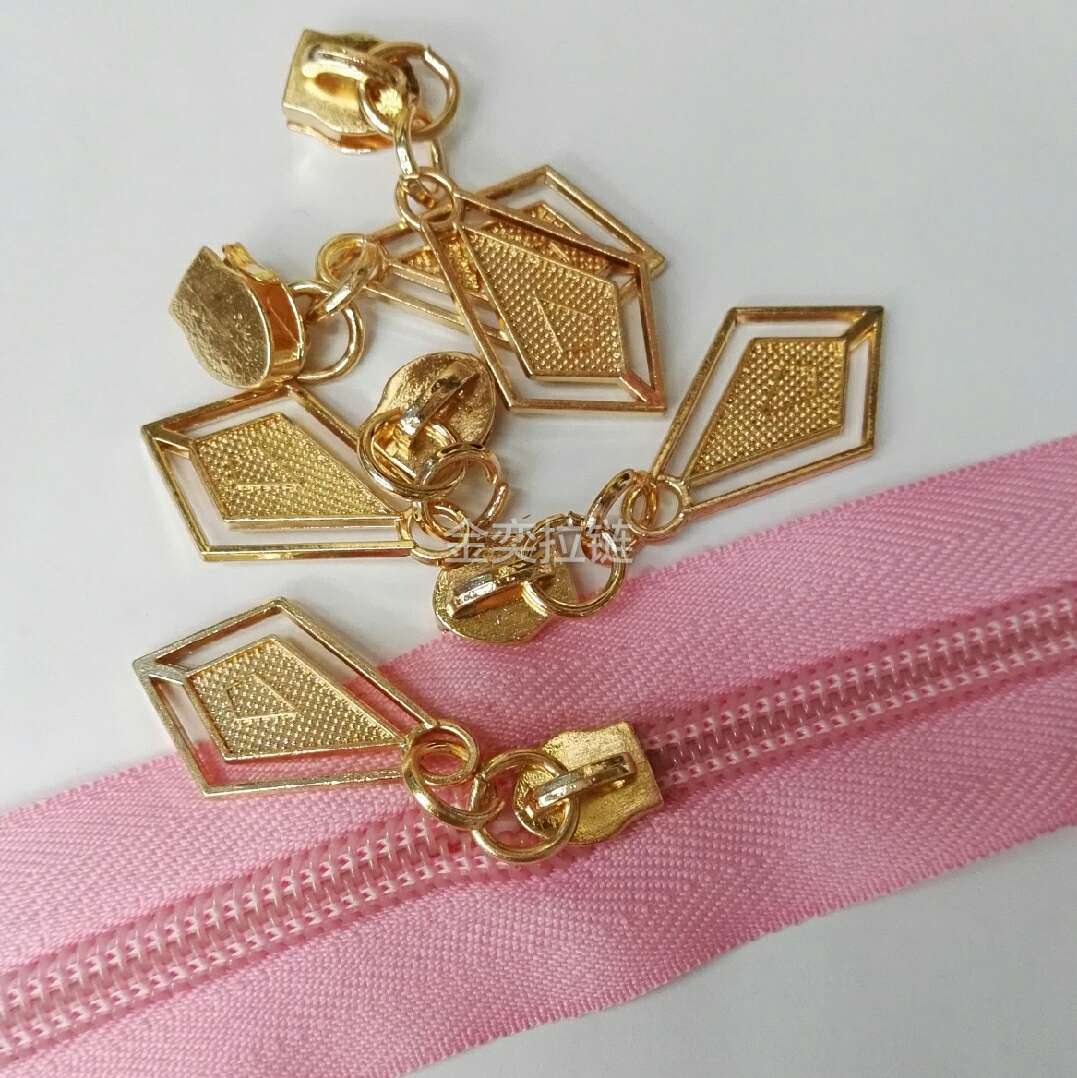 5. Nylon hanging light gold double ring rhomboid bags clothing textile general