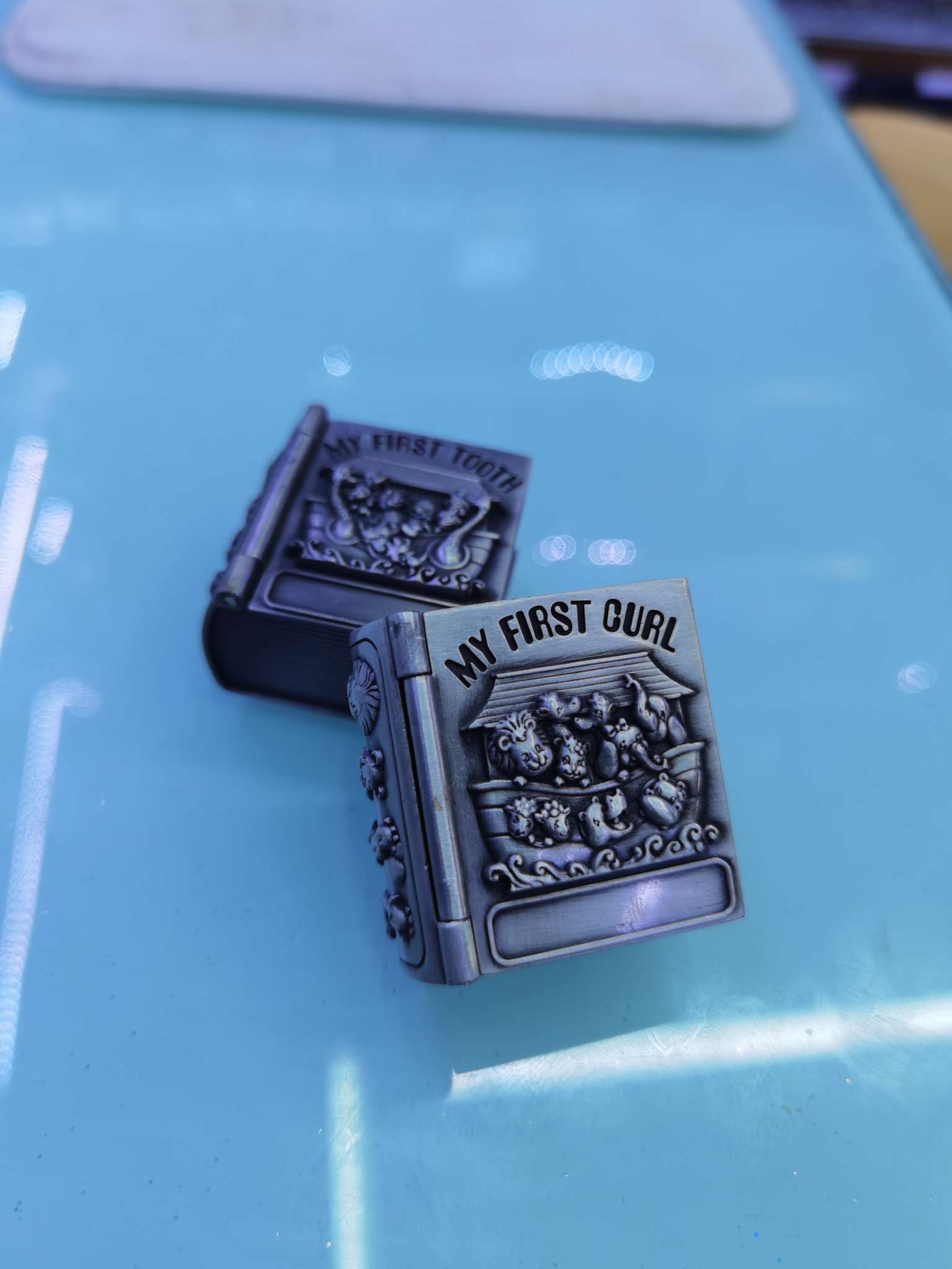 6B43诺亚方舟书本胎毛乳牙盒细节图