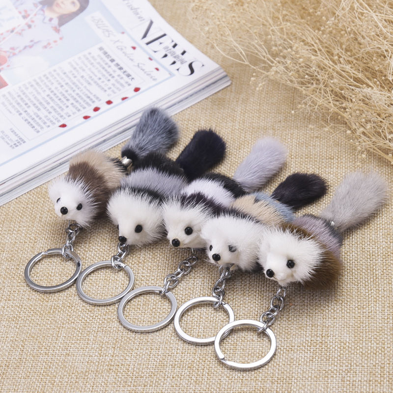 Bags, keychains, pendants, cute little fox fur, mink imitation, women's accessories, car fur, fox plush toys details Picture