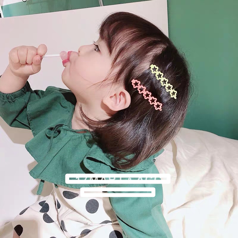 Korean-style polka dot BB clip, edge clip, internet-famous clip, trendy accessory, ins style, cute bb clip, irregular-shaped straight clip details Picture
