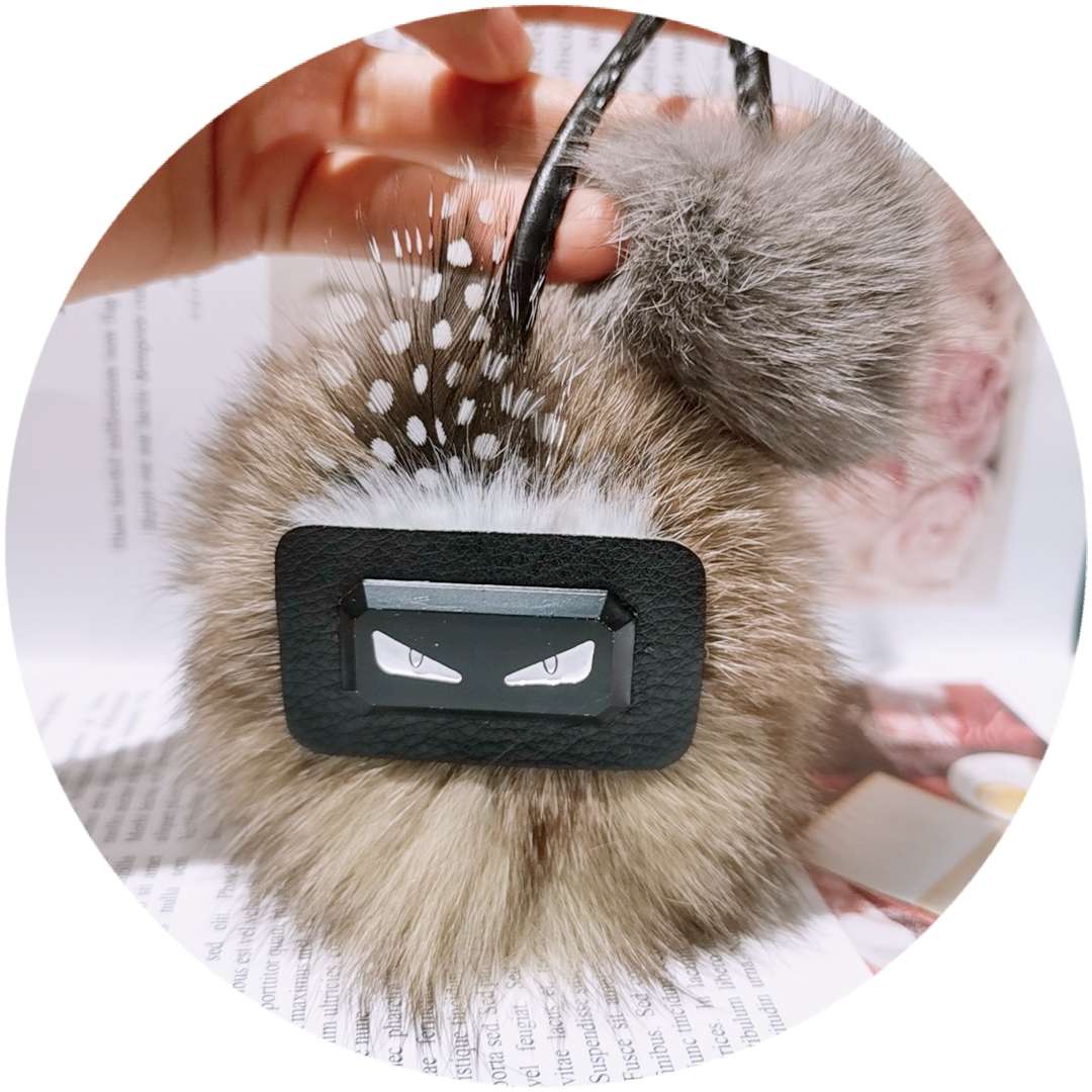 Little Monster bag pendant, real fox fur ball pendant, plush ball with accessories, car keychain pendant, cute girl undefined