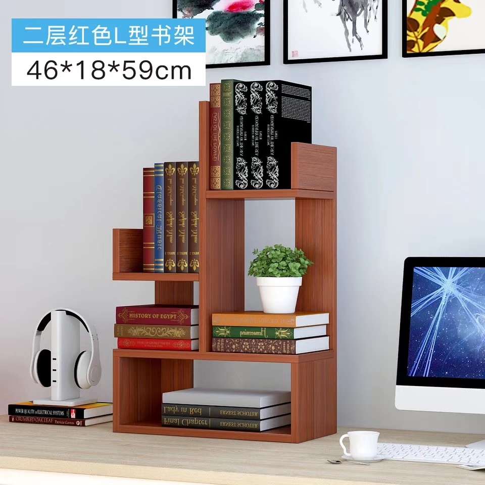 Simple bookshelf, small bookshelf for home and office, creative bookshelf for student dormitory, practical bookshelf A184 Item Picture