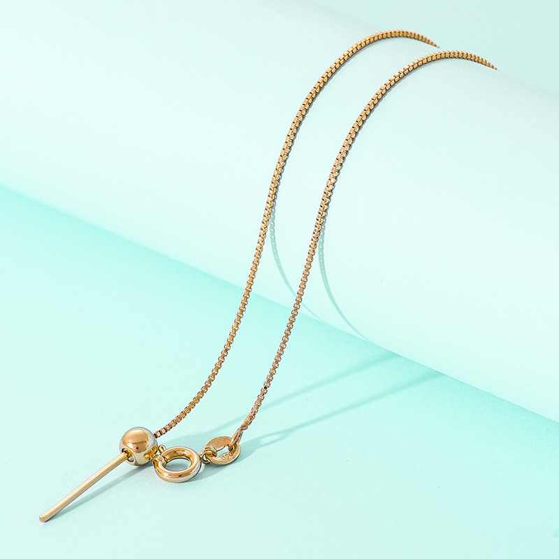 DIY饰品项链闪O十字链串珠针式路路通调节链万能链镀金锁骨链配链
