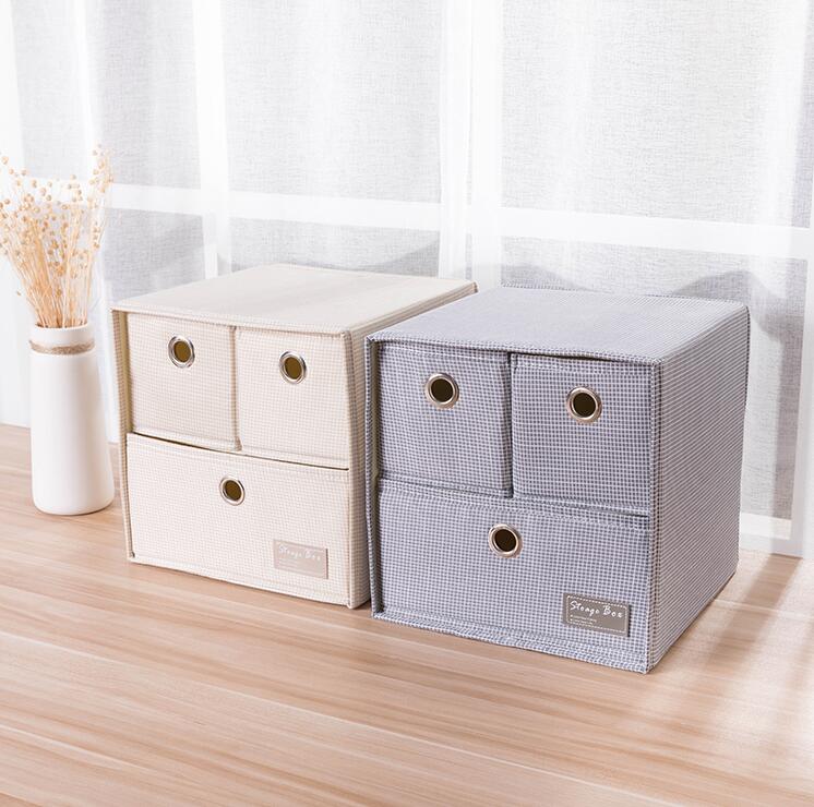 两层三抽收纳盒。