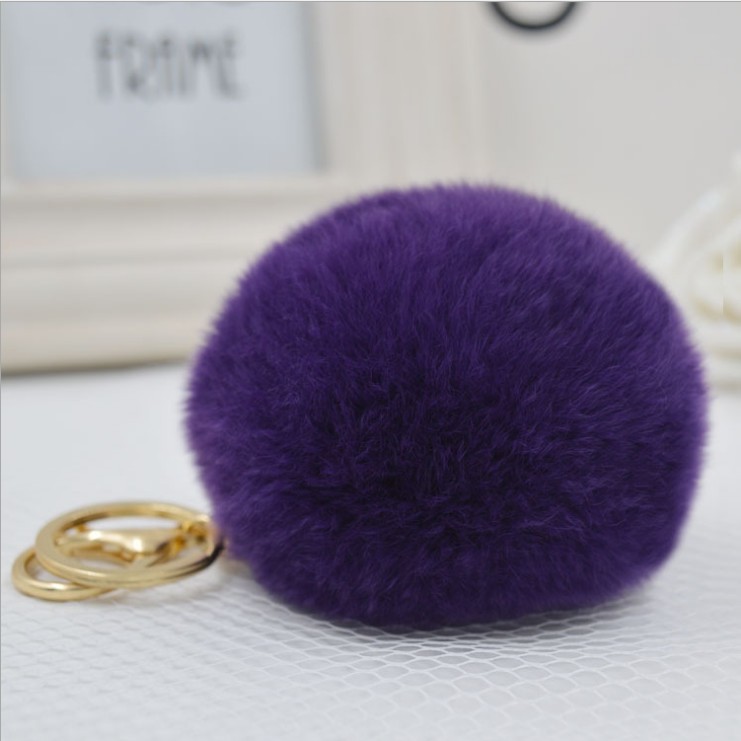 High-quality rex rabbit fur ball keychains, cute car keychains for ladies, bag pendants, fur ball pendants and gifts undefined
