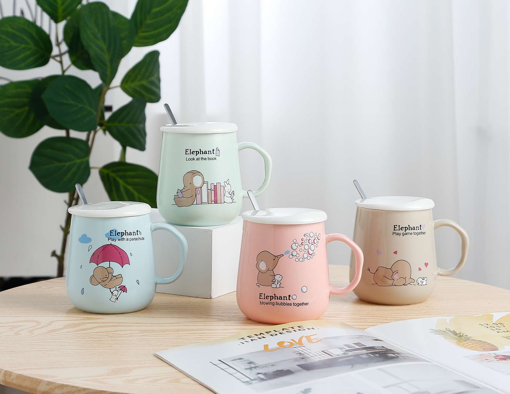 Cute cat ceramic cup thumbnail