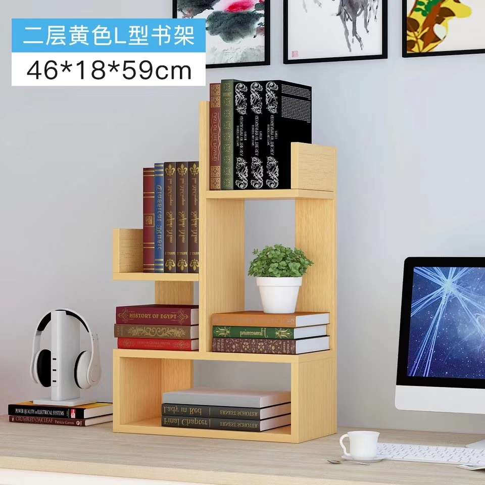 Simple bookshelf, small bookshelf for home and office, creative bookshelf for student dormitory, practical bookshelf A184 undefined