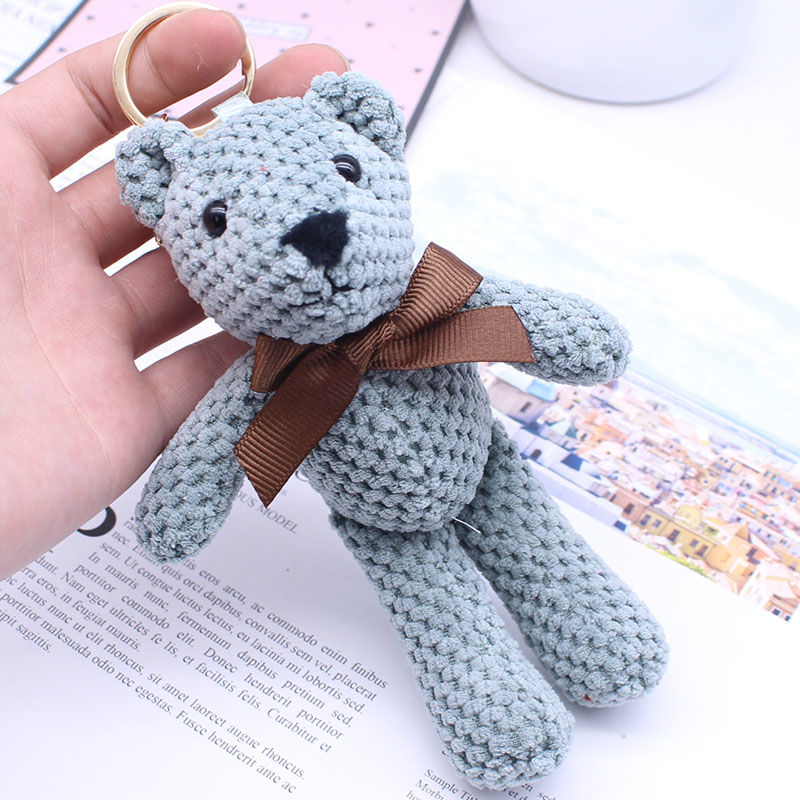 Cute cartoon bear bag pendants, fashionable car keychains, key chains, high-end pendants, couple gifts for men and women undefined