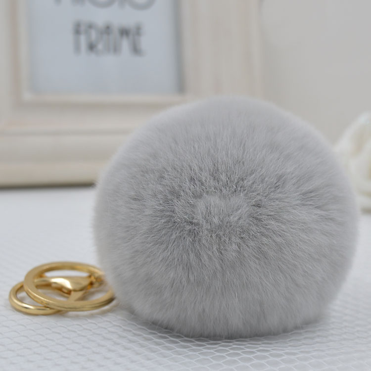 High-quality rex rabbit fur ball keychains, cute car keychains for ladies, bag pendants, fur ball pendants and gifts undefined
