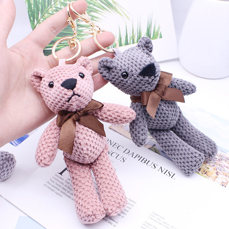 Cute cartoon bear bag pendants, fashionable car keychains, key chains, high-end pendants, couple gifts for men and women undefined