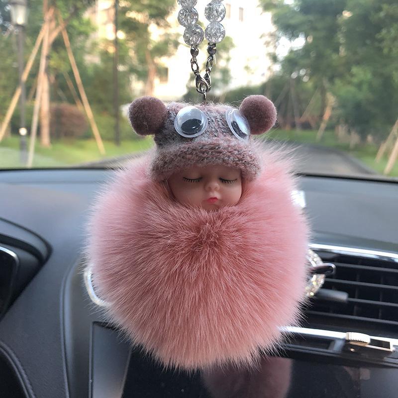 Car key pendant, Korean creative high-end car woven key chain, cute plush red envelope bag pendant for ladies Item Picture