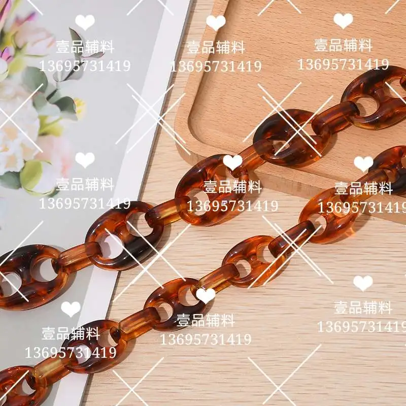 Source Manufacturers Resin Plastic Acrylic Chain Multi-Color Diy Acetic Acid Imitation Tortoiseshell Jewelry Accessories Package Chain