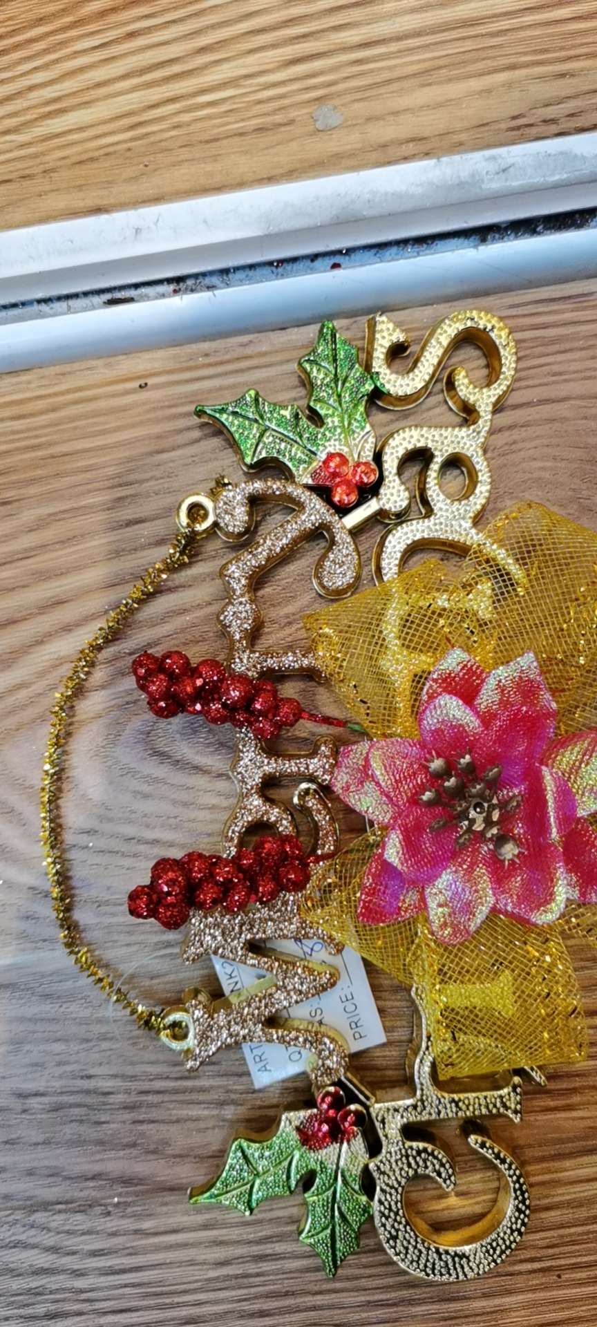 A crescent moon decoration