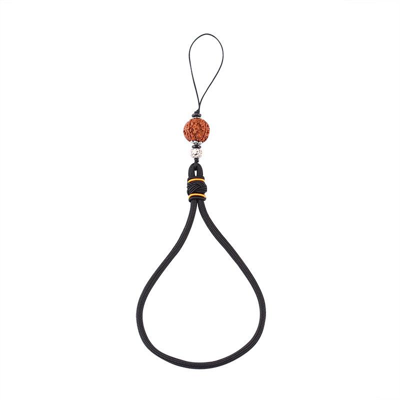 中国风金刚菩提黑檀松石朱砂手机挂绳短款手机手腕钥匙个性手机链细节图