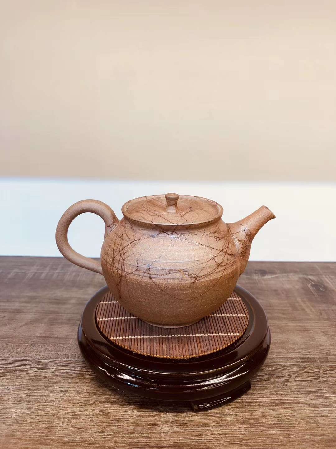 日本常滑烧急須壶(清水北条—源二) 后手藻掛纹急须