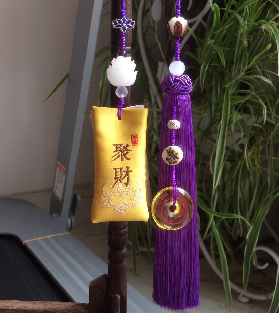 Hongyu Handicrafts Pendant Accessories: Silk and Rayon tassels Double Lucky Bag Item Picture