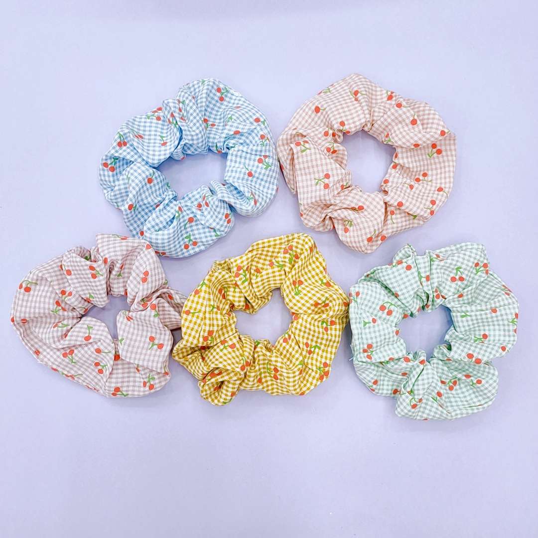 Small checkered cherry fabric large intestine rings