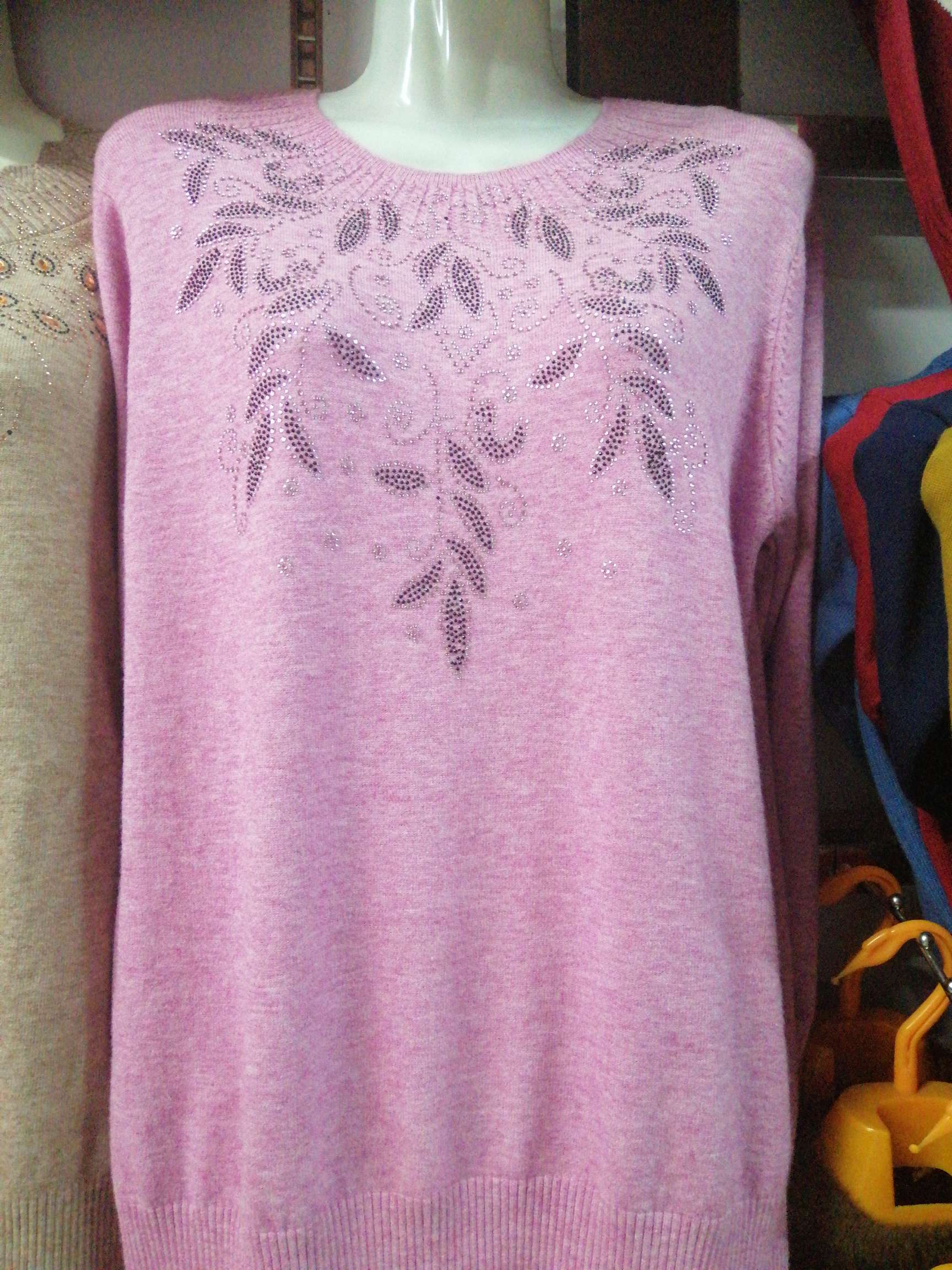 包心纱贴钻毛衣