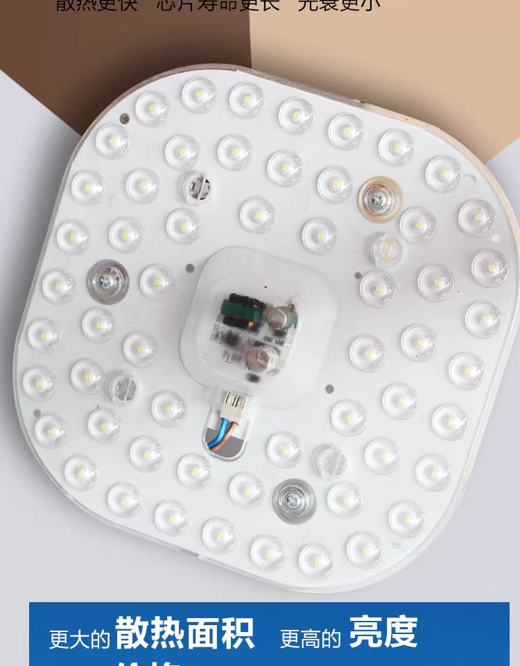 24W LED水母灯浪漫风格吸顶灯板新版替换带透镜光源模组圆形方形通用 LED透镜