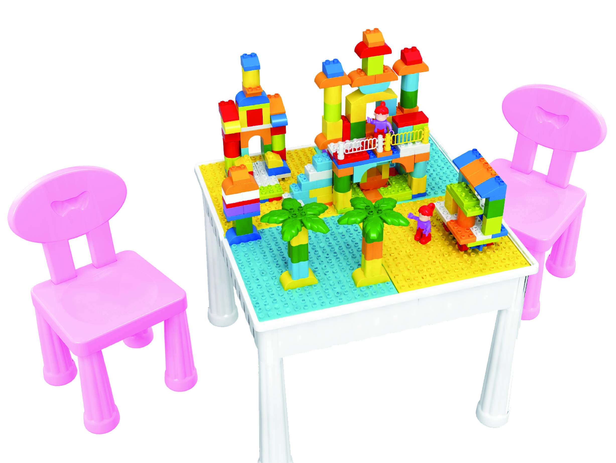 儿童塑料积木桌，益智类产品图
