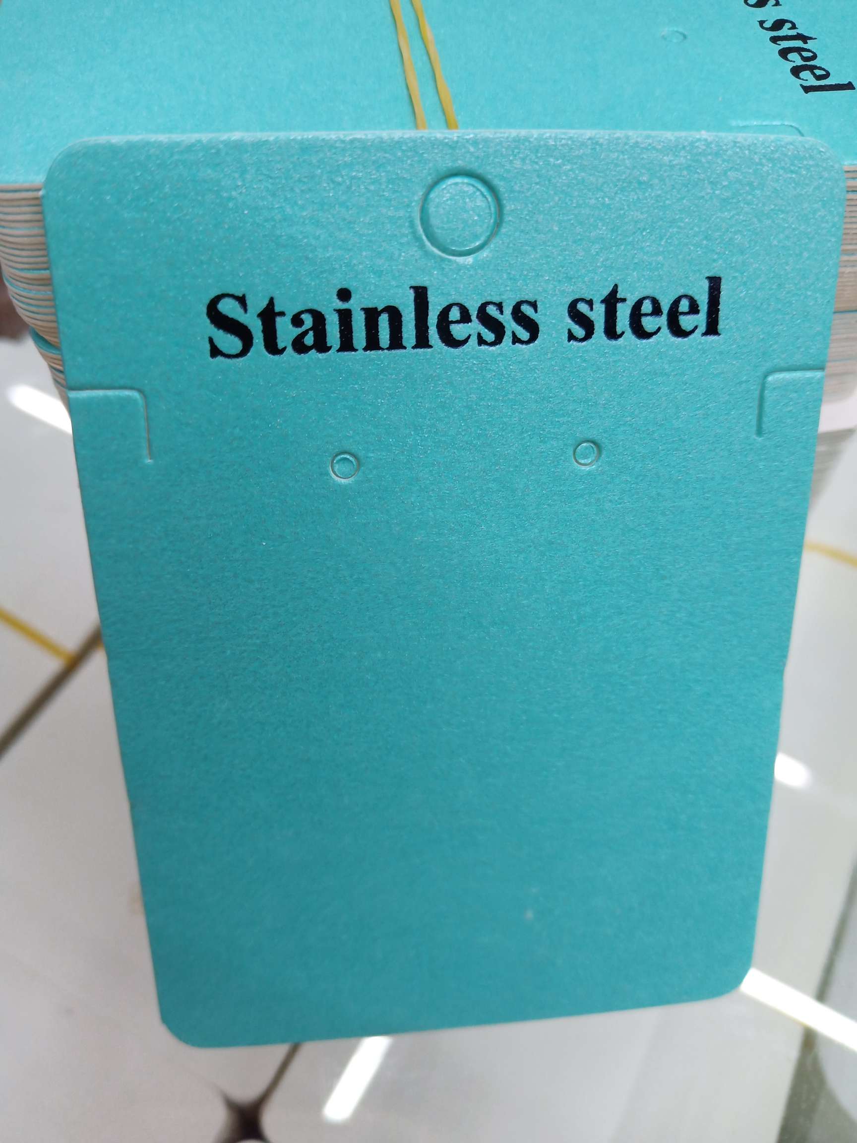 现货流行饰品项链耳环套装卡片350克纸6x8纸贴绿纸可定做细节图