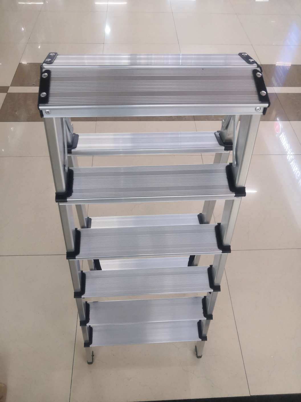 Aluminum alloy household ladder 6 steps double - sided household ladder thumbnail