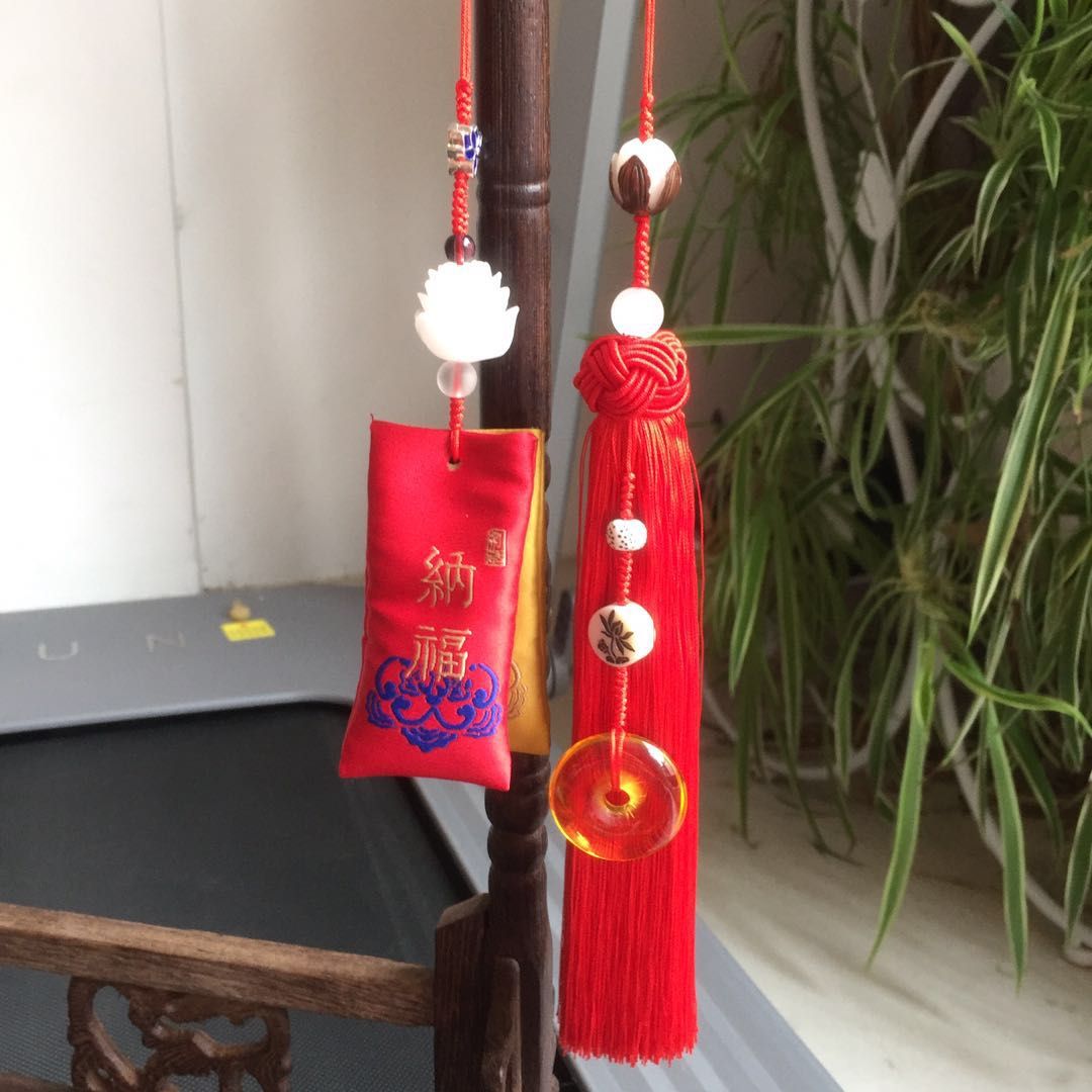 Double blessing bag with silk and rayon tassels thumbnail