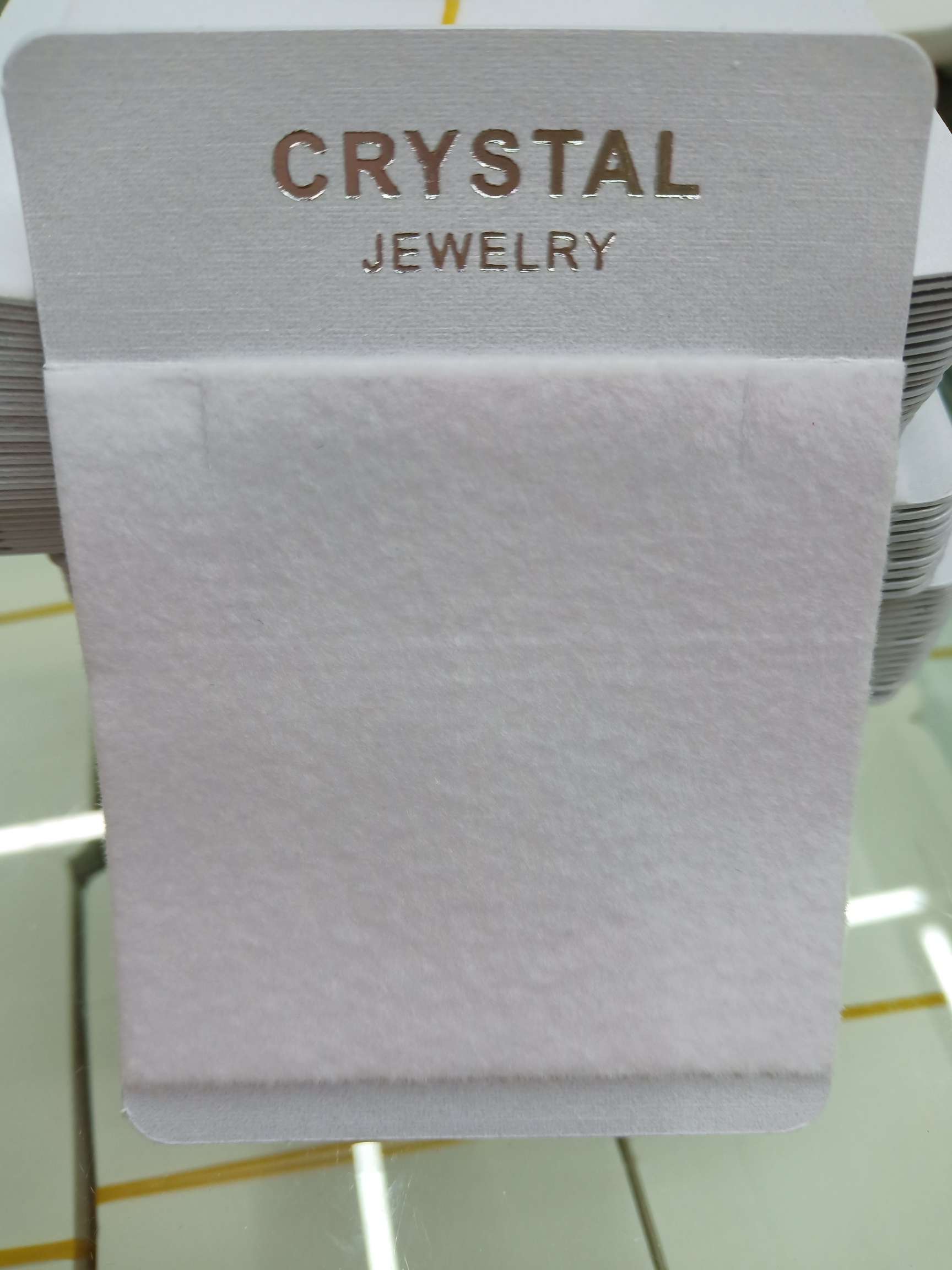 Spot popular jewelry crystal necklace card 6X8PVC sticker white cloth can be customized